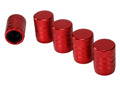 ARTICOLE AUTO - Capace de supapa din aluminiu cu insertie filetata din plastic, set 5 bucati, rosii