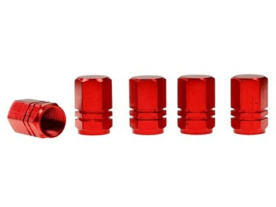 ARTICOLE AUTO - Capace de supapa hexagonale din aluminiu, set 5 bucati, rosii
