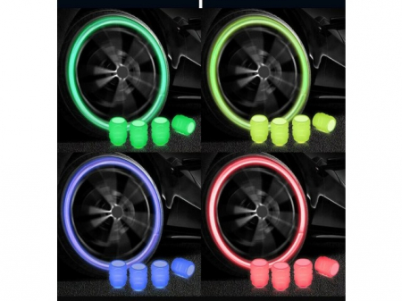 Alte gadgeturi auto - Set 4 capace de supape luminoase, culoare aleatorie