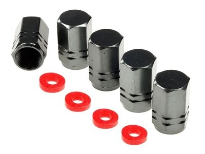 Capace hexagonale de robinet din aluminiu, 5 buc., negre [1]