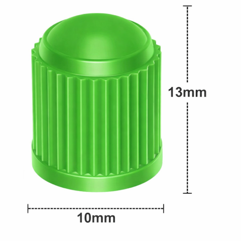 Capace valva ventil auto moto velo, set 10 buc, plastic verde, universale 13x10 mm, protectie supapa anvelope [2]