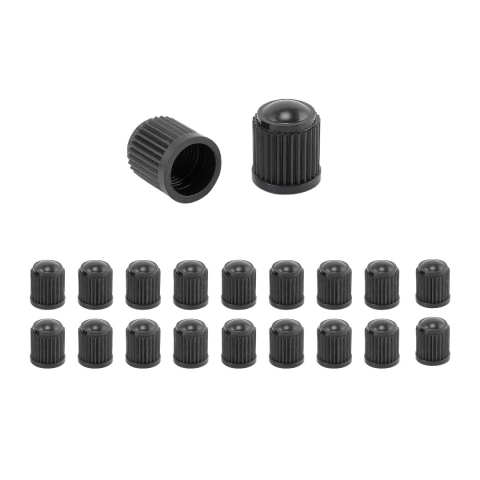 Accesorii ciclism - Capace valva ventil auto moto velo, set 20 buc, plastic negru, universale 13x10 mm, protectie supapa anvelope