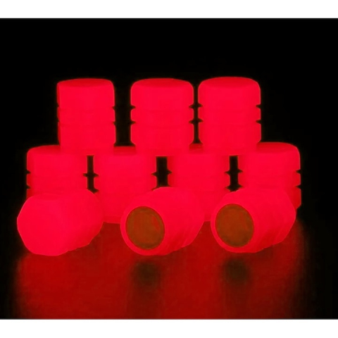 Capace ventil din silicon fluorescente, rosu – protectie pentru valve, efect luminos si compatibilitate universala [3]