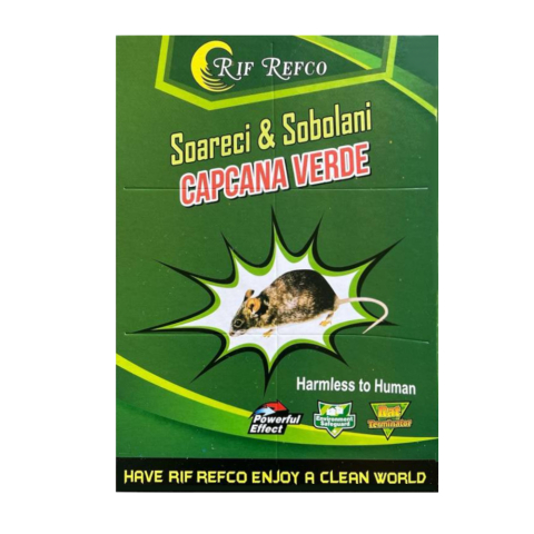 Capcana adeziva verde pentru soareci si sobolani, lipici puternic, 16 x 21 cm, non toxica, fara miros, utilizare usoara [0]