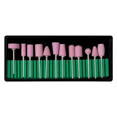 Ustensile îngrijire - Capete Freza Unghii, piatra abraziva, pentru manichiura si pedichiura, set 12 buc