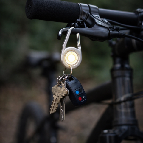 Carabiniera multifunctionala cu lanterna LED argintie, 3 moduri iluminare, aluminiu si plastic, usoara, portabila, cu baterii incluse [3]