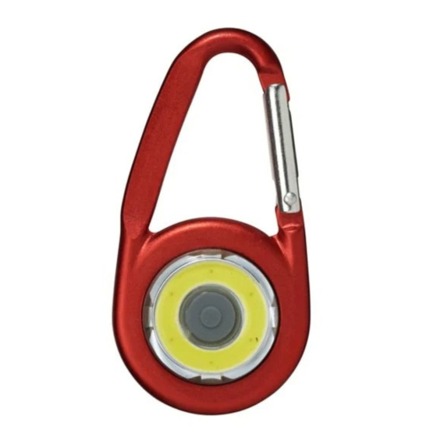 CASA & GRADINA - Carabiniera multifunctionala cu lanterna LED rosu, 3 moduri iluminare, aluminiu si plastic, usoara, portabila, cu baterii incluse