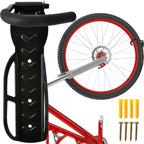 SPORT ȘI ACTIVITĂȚI - Carlig pentru depozitarea bicicletei pe perete, suport universal din otel cu protectie pentru janta, capacitate 25 kg