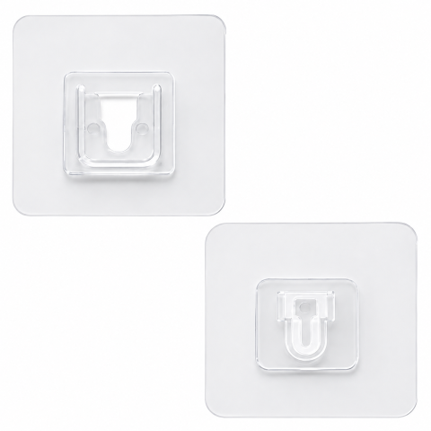 Diverse uz casnic - Carlige transparente 6 x 6 cm autoadezive cu doua fete