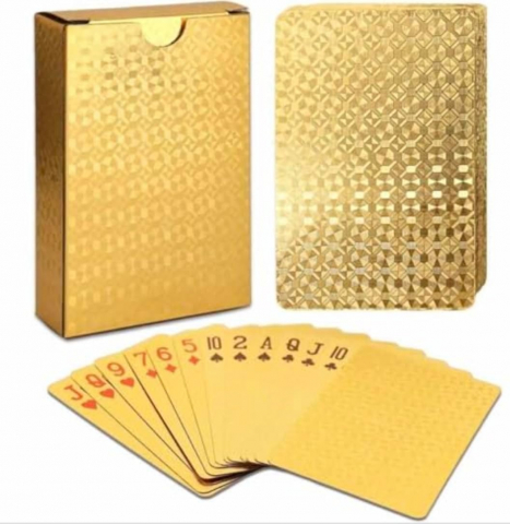 Table,Sah si Altele - Carti de joc premium, rezistente si durabile la apa, suflate cu aur de 24k, poker, petreceri, ocazii speciale