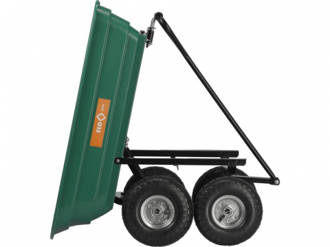 Carucior basculabil de curte, gradina, volum cuva 75l, cadru metalic si cuva din material rezistent, sarcina maxima 200 kg [1]