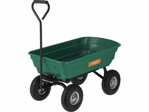 Carucioare - Carucior basculabil de curte, gradina, volum cuva 75l, cadru metalic si cuva din material rezistent, sarcina maxima 200 kg