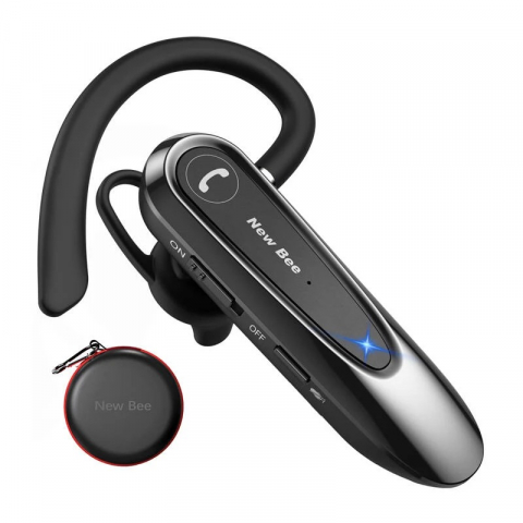 Casca Bluetooth 5.0 New Bee, wireless, autonomie 20 ore, husa transport si protectie inclusa [8]