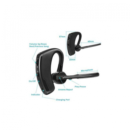 Casca Bluetooth V8, Wireless, reduce zgomotul si ecoul din apeluri, claritate HD, Negru [4]