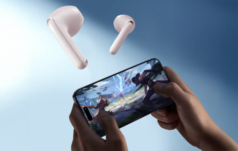 Casti wireless, Bluetooth 5.3, impermeabile IP54, autonomie 7 ore, roz [6]