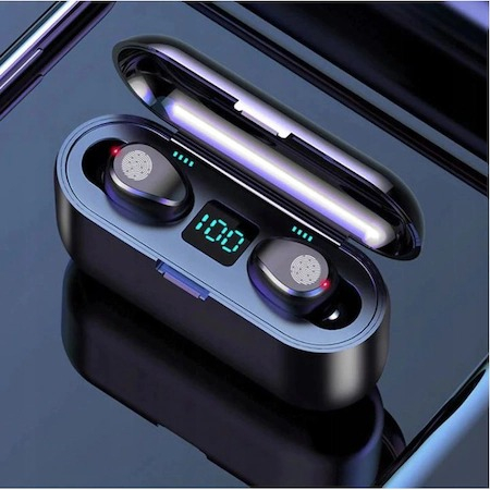 Casti wireless F9,afisare digitala - Negru [3]