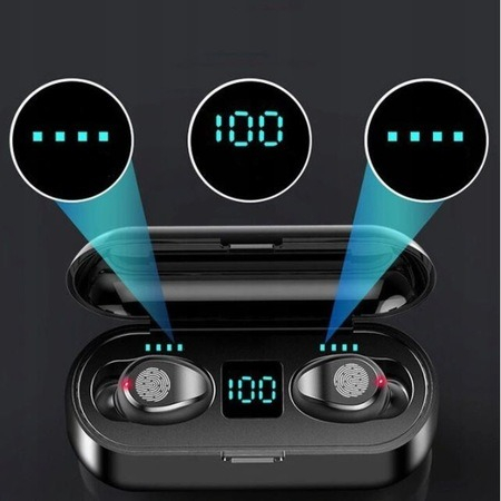 Casti wireless F9,afisare digitala - Negru [2]