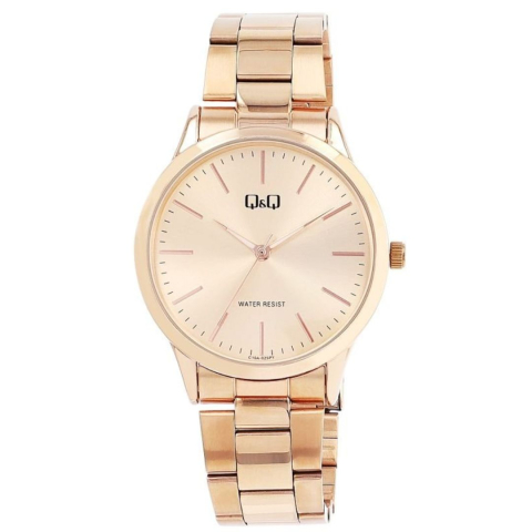 Ceasuri - Ceas cu bratara, auriu-roz 20 cm din otel inoxidabil 20 mm, carcasa metalica 40 mm, quartz Miyota 2035, indicatoare luminescente, 3 bar