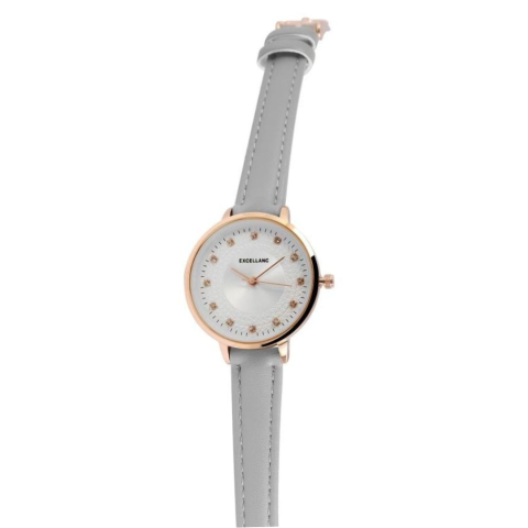 Ceas dama, gri 22 cm cu curea din imitatie de piele 12 mm, carcasa rotunda 32 mm, cadran alb, quartz japonez PC21 [2]