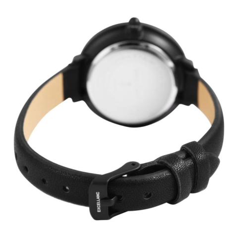 Ceas dama, negru 22 cm cu curea din imitatie de piele 10 mm, carcasa neagra 34 mm, cadran argintiu, mecanism quartz, sticla minerala [3]