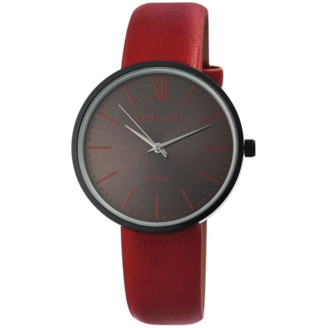 ELECTRONICE - Ceas de dama negru 21,5 cm, cadran 39 mm, curea din piele ecologica, mecanism quartz japonez, analogic, sticla minerala, catarama cu stift