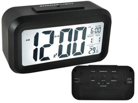 Electronice si electrocasnice - Ceas electronic cu afisare LED, alarma si termometru - Negru