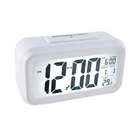 Electronice si electrocasnice - Ceas electronic cu afisare LED, alarma si termometru - Alb