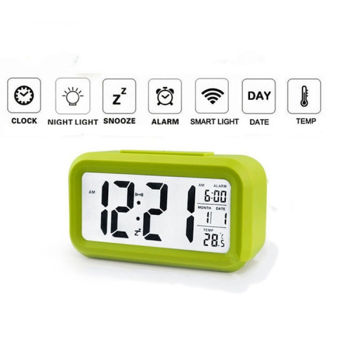 Ceas electronic cu afisare LED, alarma si termometru, verde [1]