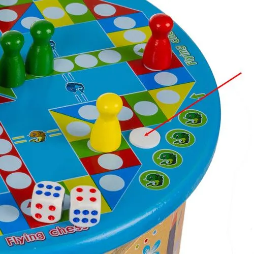 Centru de activitati educative, multicolor 21.5 x 31 cm, cub din lemn cu labirint, abac, sortator forme, ceas si joc de societate pentru copii [2]
