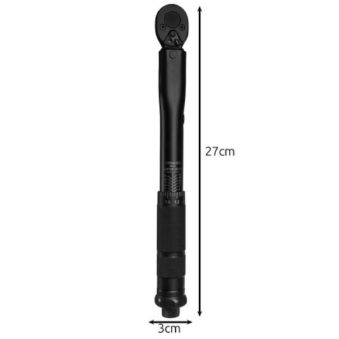 Cheie dinamometrica 1/4, cuplu reglabil 2–24 Nm, lungime ajustabila 25–27 cm, otel, husa inclusa [6]