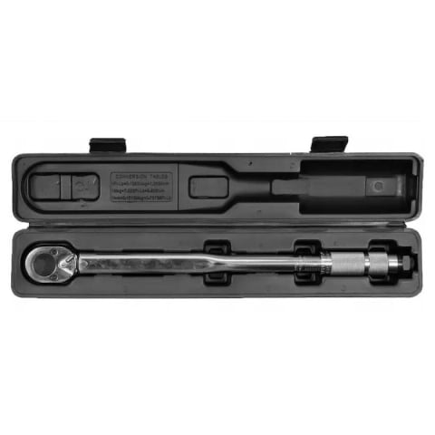 CASA & GRADINA - Cheie dinamometrica cu clichet, tija 1/2 inch, otel-crom, cuplu reglabil 42-210 Nm, lungime 46.5 cm, culoare argintie