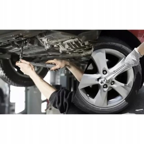 Cheie dinamometrica cu clichet, tija 1/2 inch, otel-crom, cuplu reglabil 42-210 Nm, lungime 46.5 cm, culoare argintie [1]