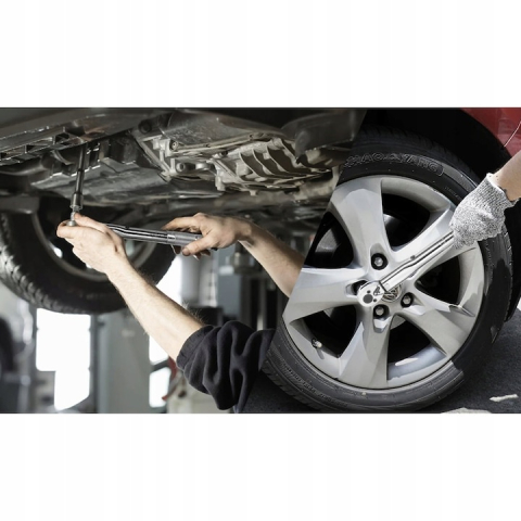 Cheie dinamometrica multifunctionala cu clichet, cuplu reglabil 28–210 Nm, otel-crom, 1/2 inch, 3 capete 17/19/21 mm, lungime 47 cm [7]