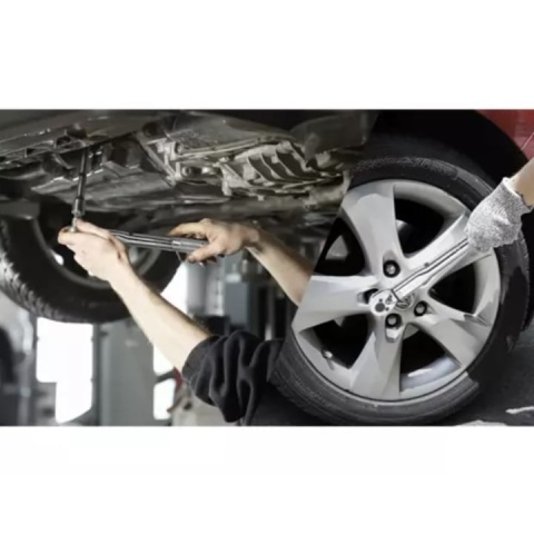 Cheie dinamometrica multifunctionala cu clichet, cuplu reglabil 28–210 Nm, otel-crom, 1/2 inch, 3 capete 17/19/21 mm, lungime 47 cm [2]