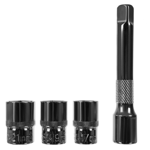 Cheie dinamometrica multifunctionala cu clichet, cuplu reglabil 28–210 Nm, otel-crom, 1/2 inch, 3 capete 17/19/21 mm, lungime 47 cm [6]