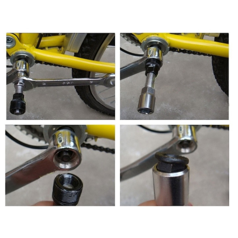 Cheie extractoare pentru pedale bicicleta, din otel, compatibil cheie 15, lungime 8.5 cm, patrata, negru/argintiu [4]