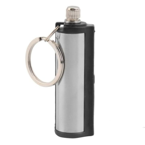 Chibrit reincarcabil, otel, tip breloc, 6.4x1.9 cm, gri [8]