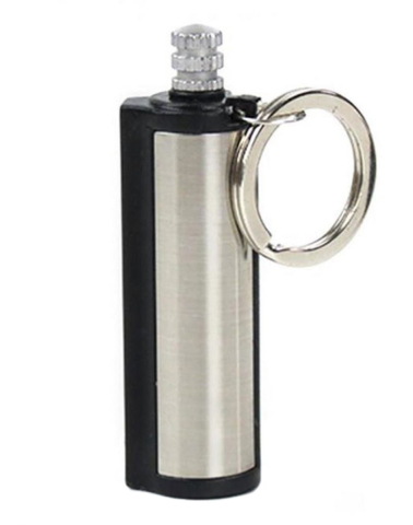 Chibrit reincarcabil, otel, tip breloc, 6.4x1.9 cm, gri [18]