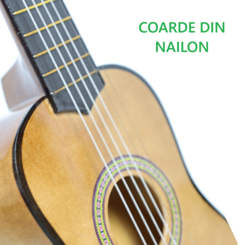 Chitara pentru copii caramiziu, 53.4 x 17.5 x 5.8 cm, din lemn, 6 corzi din nailon [2]