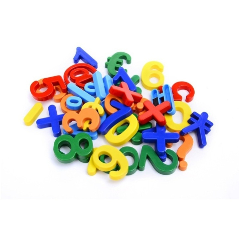 JOCURI ȘI JUCĂRII - Cifre si simboluri magnetice pentru frigider, set 37 piese, joc educativ pentru invatare matematica, copii 3+ ani, plastic