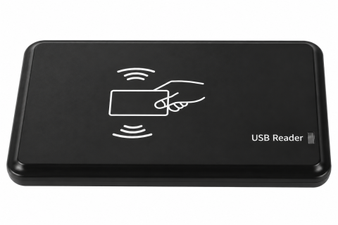 Cititor carduri RFID negru 125 kHz, iesire 10H, conexiune USB, reader pentru cartele si taguri de proximitate [1]