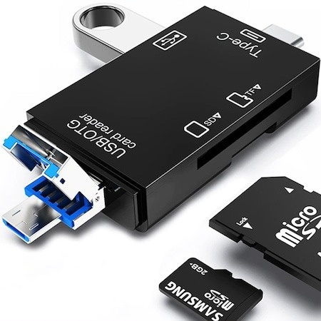 Cititor de carduri de memorie universal 5in1,  Plastic, 128 GB - Negru [1]