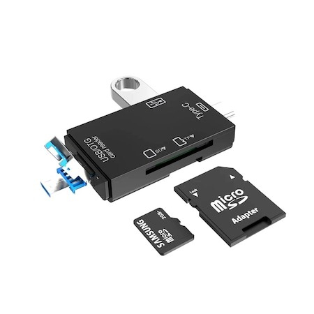 Diverse - Cititor de carduri de memorie universal 5in1,  Plastic, 128 GB - Negru