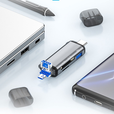 Cititor de carduri multifunctional 6in1, viteza de transfer ridicata 3.0 - Gri [4]