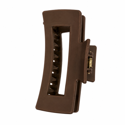 Clama de par maro inchis 10.3 x 5 cm, cleste robust din plastic rigid, fixare rapida pentru par lung, des si voluminos [6]