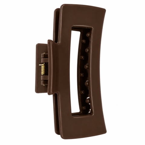 Clama de par maro inchis 10.3 x 5 cm, cleste robust din plastic rigid, fixare rapida pentru par lung, des si voluminos [4]