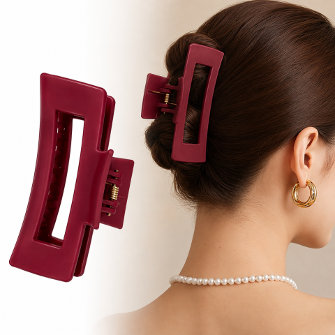 Clama par visinie 10.3 x 5 cm, cleste rezistent din plastic rigid, accesoriu pentru prinderea parului lung si des [1]