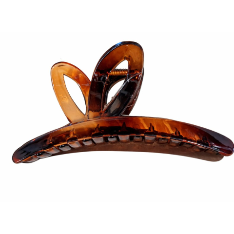 Accesorii par - Clema par mare model clasic, maro tortoise, prindere puternica, arc metalic rezistent, pentru coafuri rapide