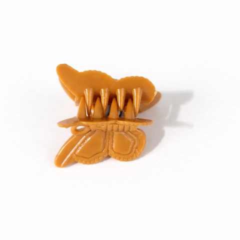 Clema par mini decorativa fluture 1 cm prindere metalica culoare portocaliu pentru coafuri copii si accesorii par [1]