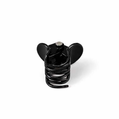 Clema par mini neagra 2 cm plastic cu arc metalic accesoriu elegant 1 bucata [1]